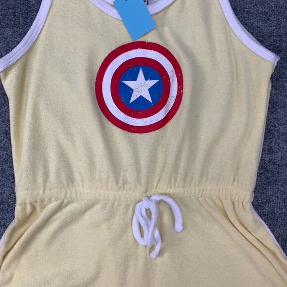 Marvel Captain America Romper Women S Small Terry Cloth Drawstring Shorty Shorts - Picture 3 of 13